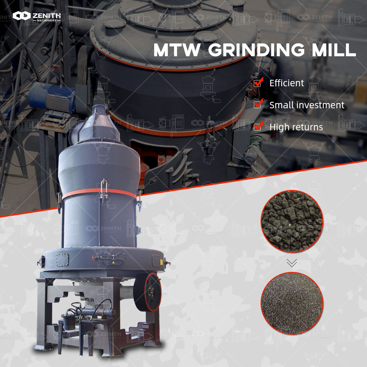 Máy nghiền hình thang Châu Âu MTW được sử dụng trong dây chuyền nghiền bột bentonite