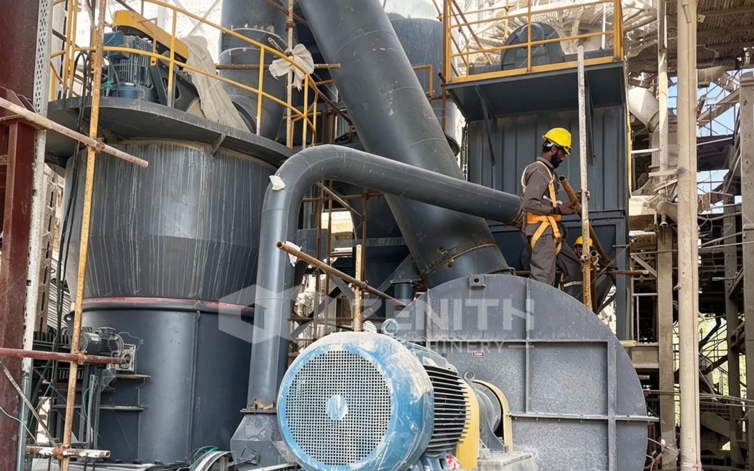 Quạt thổi khí áp suất cao và động cơ chính của dây chuyền nghiền MTW178G tại Pakistan